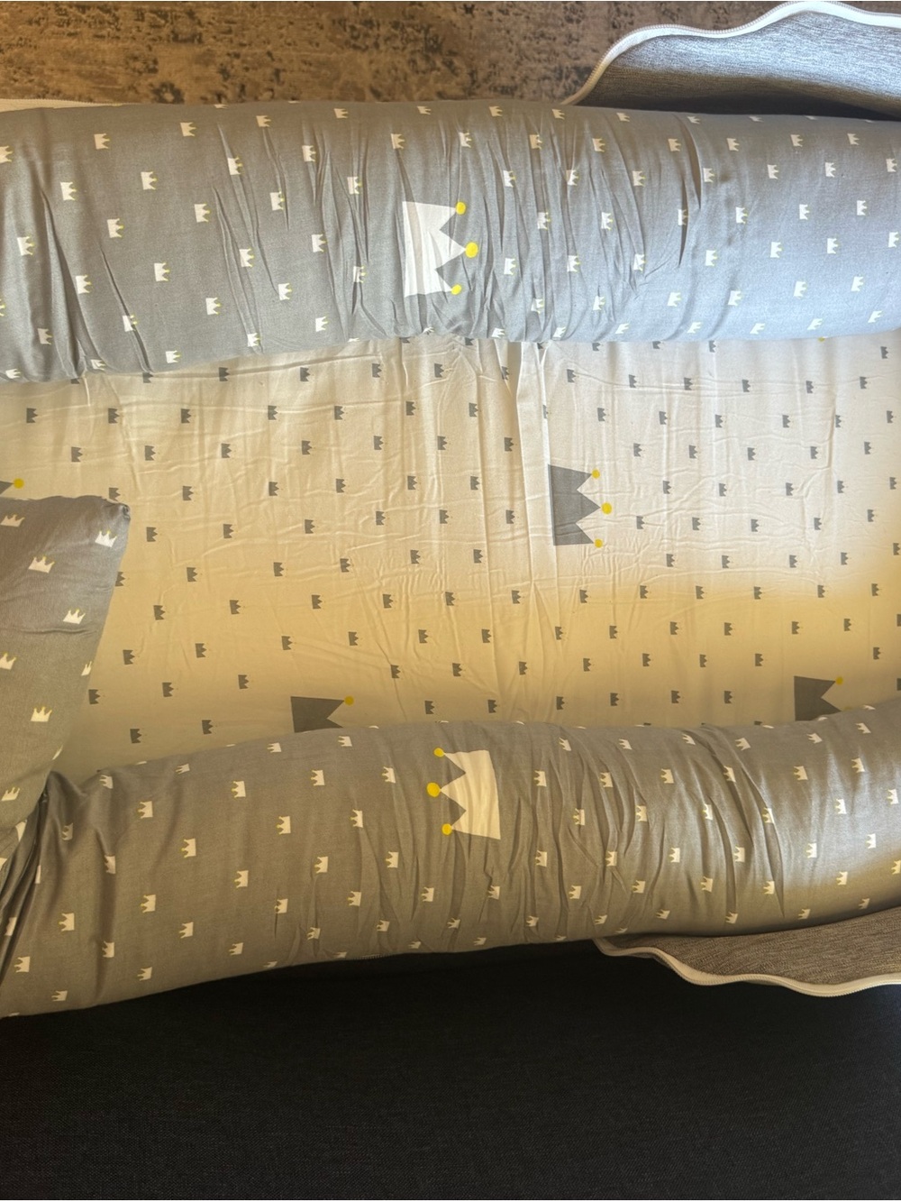Gray Kids Travel bed in a Bag with Shoulder Strap